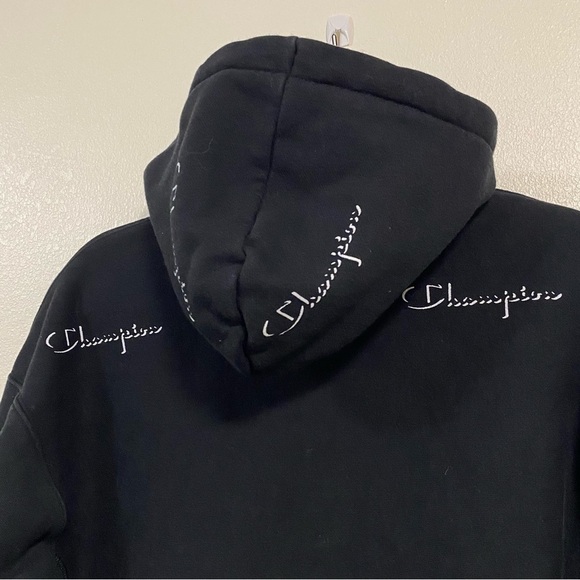 Champion hoodie women’s Size Large Black with logo Reverse Weave Hoodie - Picture 8 of 15